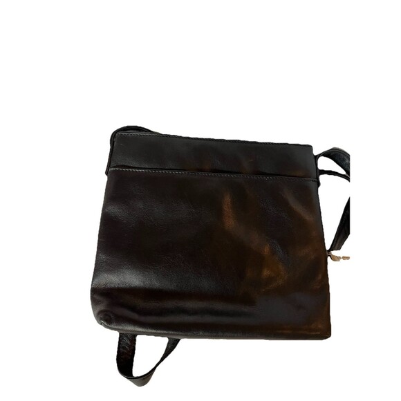 Ralph Lauren Black Leather  Shoulder Crossbody Bag, Silver RL‎ Logo - Picture 5 of 9